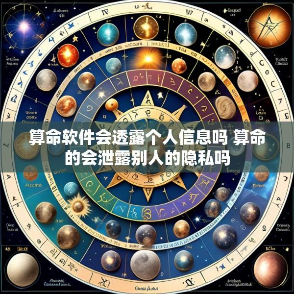 算命软件会透露个人信息吗 算命的会泄露别人的隐私吗