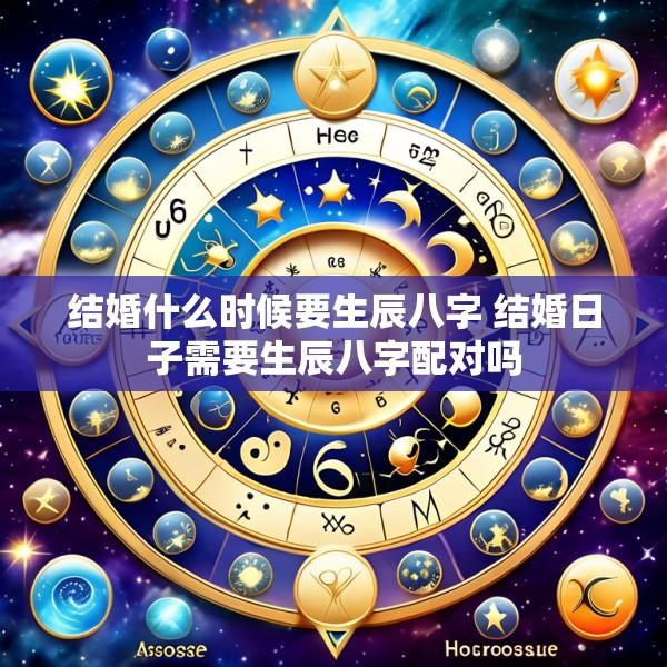 结婚什么时候要生辰八字 结婚日子需要生辰八字配对吗