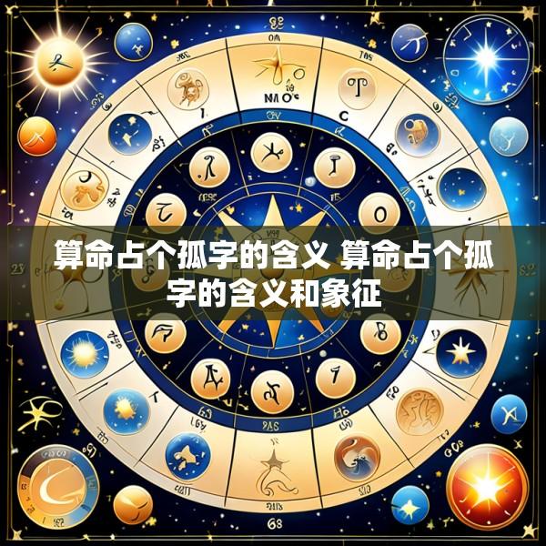 算命占个孤字的含义 算命占个孤字的含义和象征