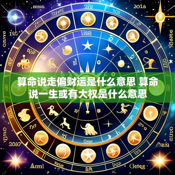 算命说走偏财运是什么意思 算命说一生或有大权是什么意思
