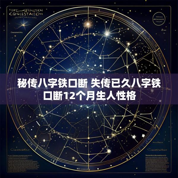 秘传八字铁口断 失传已久八字铁口断12个月生人性格