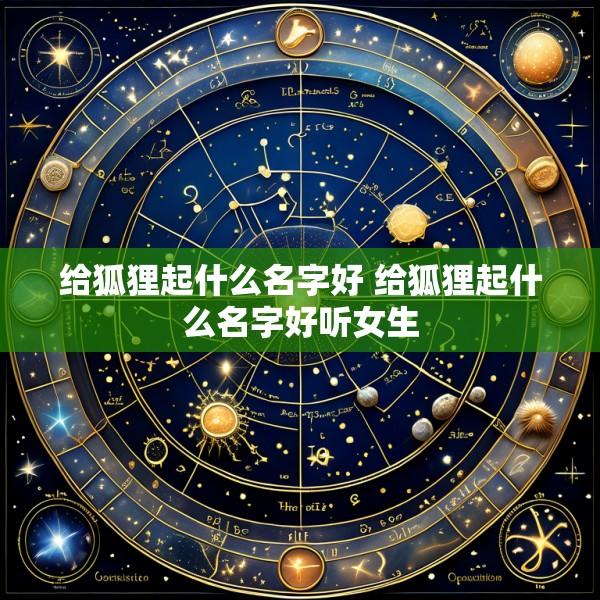 给狐狸起什么名字好 给狐狸起什么名字好听女生