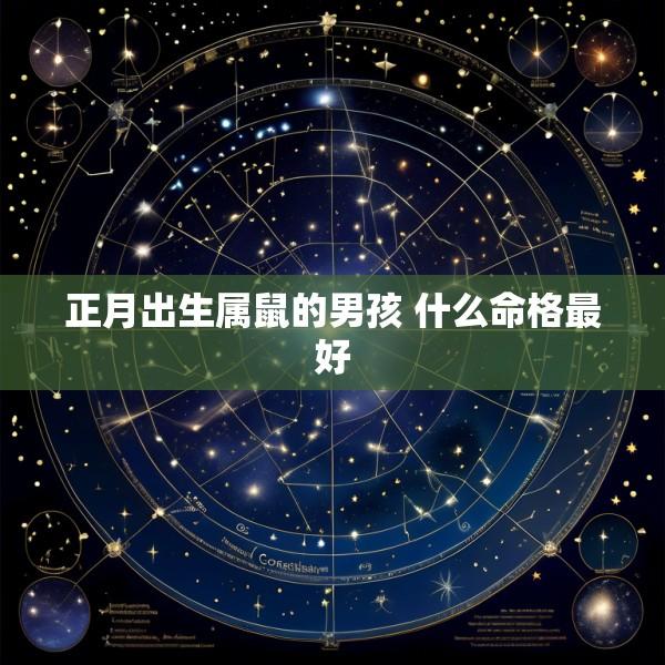 正月出生属鼠的男孩 什么命格最好