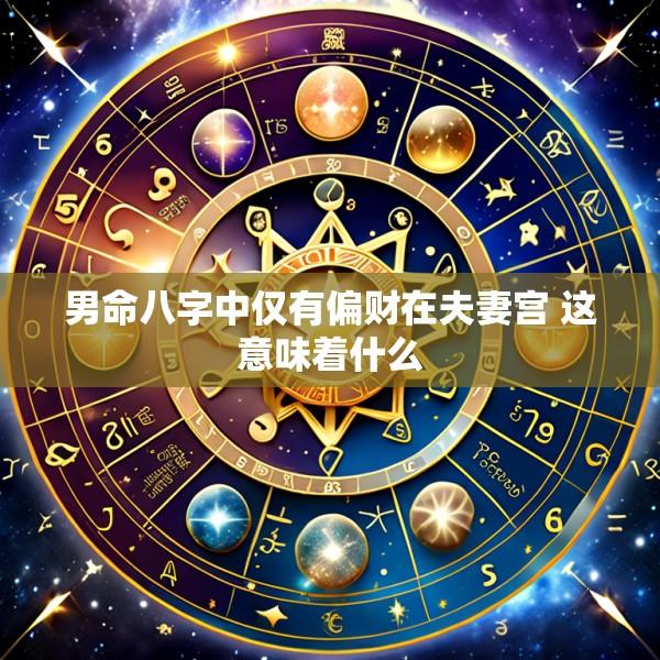 男命八字中仅有偏财在夫妻宫 这意味着什么