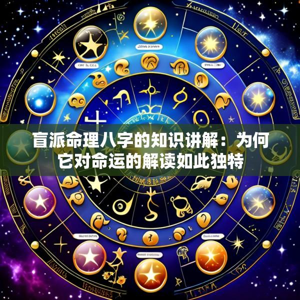 盲派命理八字的知识讲解：为何它对命运的解读如此独特