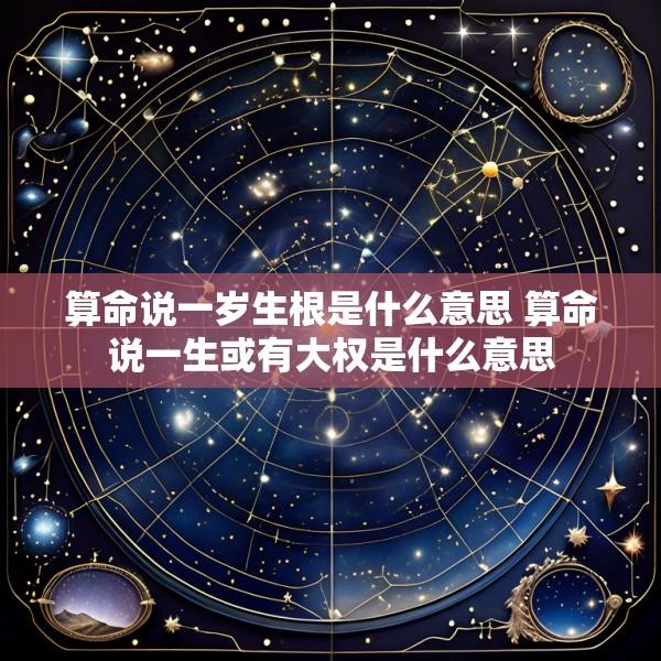 算命说一岁生根是什么意思 算命说一生或有大权是什么意思