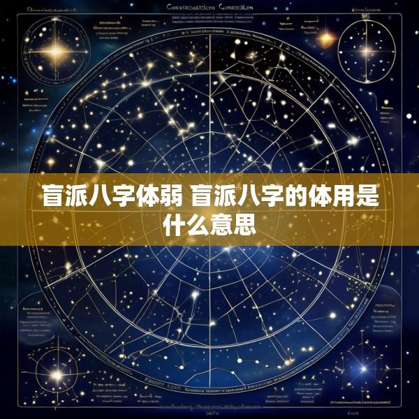 盲派八字体弱 盲派八字的体用是什么意思