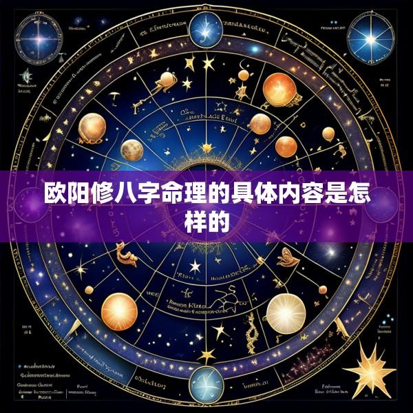 欧阳修八字命理的具体内容是怎样的