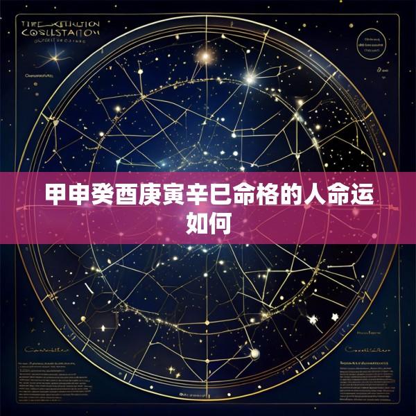 甲申癸酉庚寅辛巳命格的人命运如何