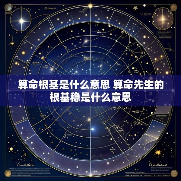 算命根基是什么意思 算命先生的根基稳是什么意思