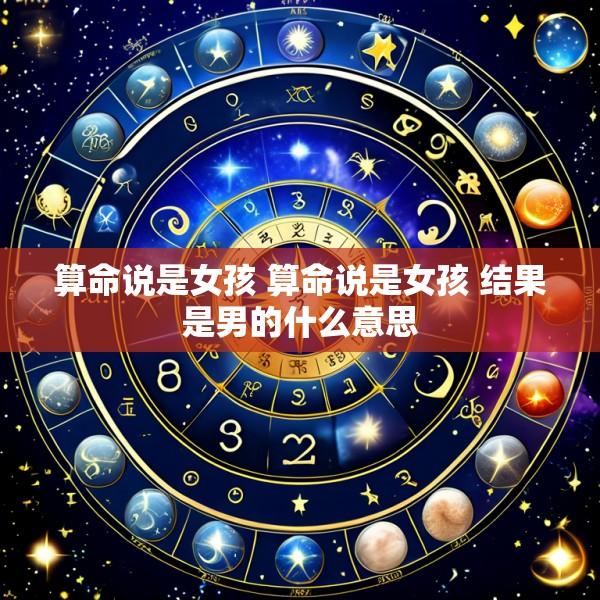 算命说是女孩 算命说是女孩 结果是男的什么意思