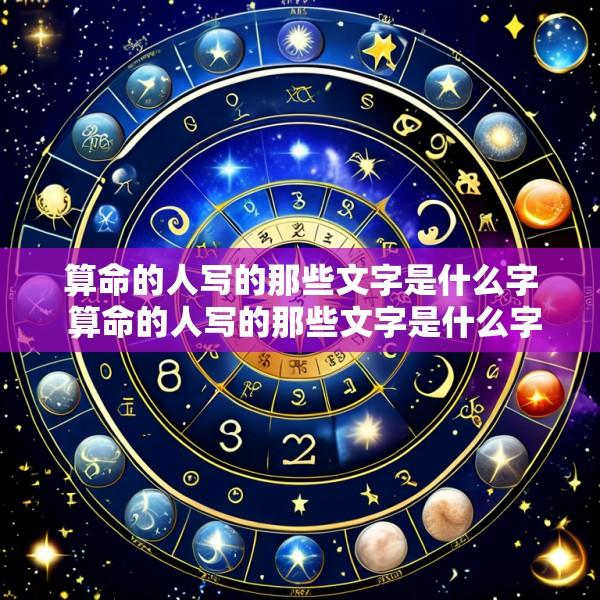 算命的人写的那些文字是什么字 算命的人写的那些文字是什么字体