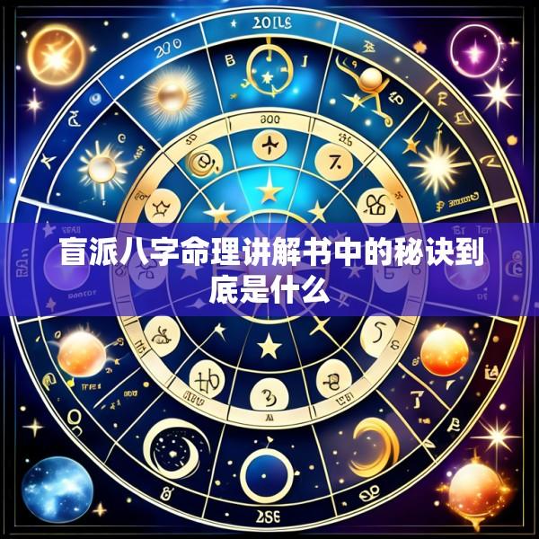 盲派八字命理讲解书中的秘诀到底是什么