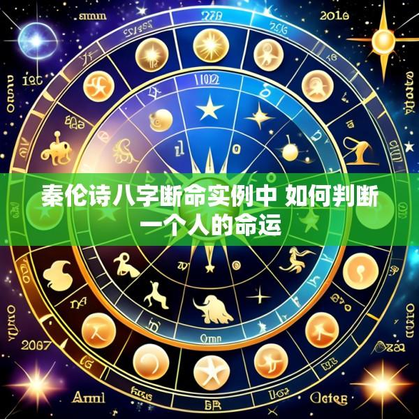 秦伦诗八字断命实例中 如何判断一个人的命运