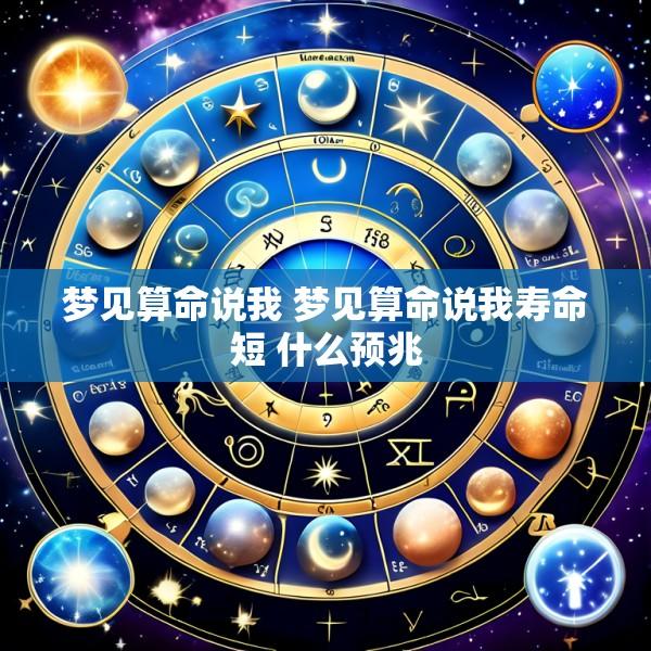 梦见算命说我 梦见算命说我寿命短 什么预兆