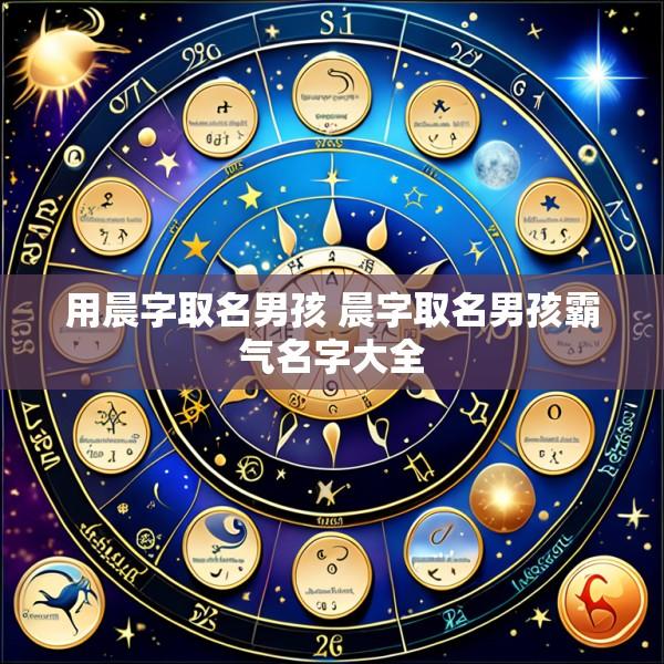 用晨字取名男孩 晨字取名男孩霸气名字大全