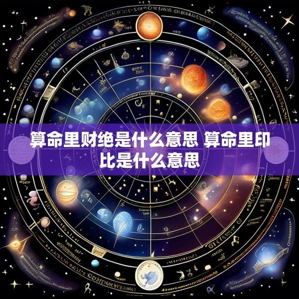 算命里财绝是什么意思 算命里印比是什么意思