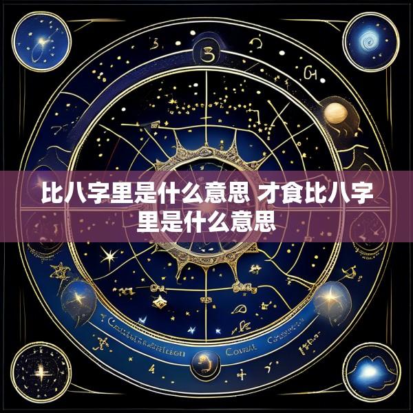 比八字里是什么意思 才食比八字里是什么意思
