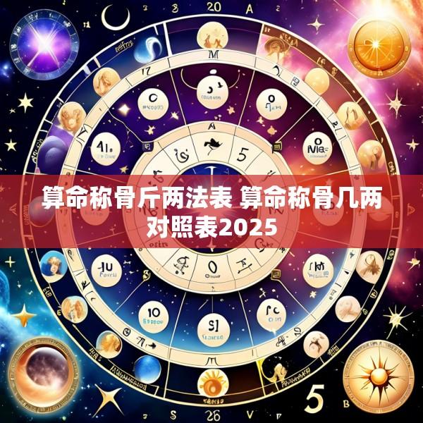 算命称骨斤两法表 算命称骨几两对照表2025