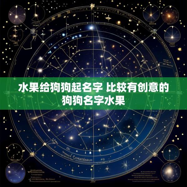 水果给狗狗起名字 比较有创意的狗狗名字水果