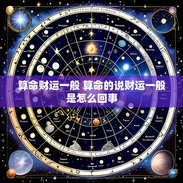 算命财运一般 算命的说财运一般是怎么回事