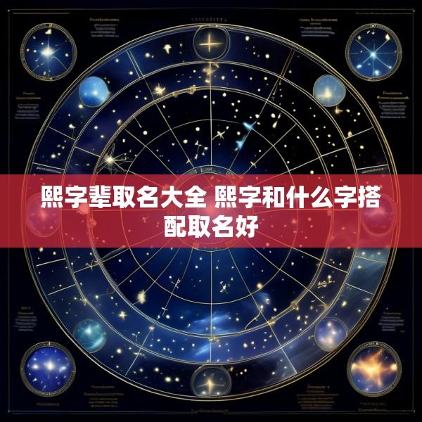 熙字辈取名大全 熙字和什么字搭配取名好