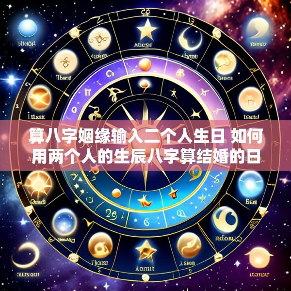 算八字姻缘输入二个人生日 如何用两个人的生辰八字算结婚的日子