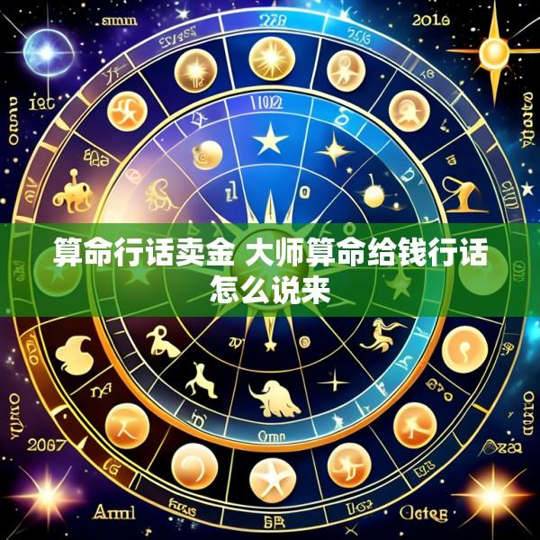 算命行话卖金 大师算命给钱行话怎么说来