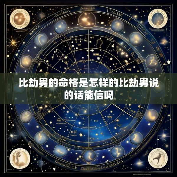 比劫男的命格是怎样的比劫男说的话能信吗