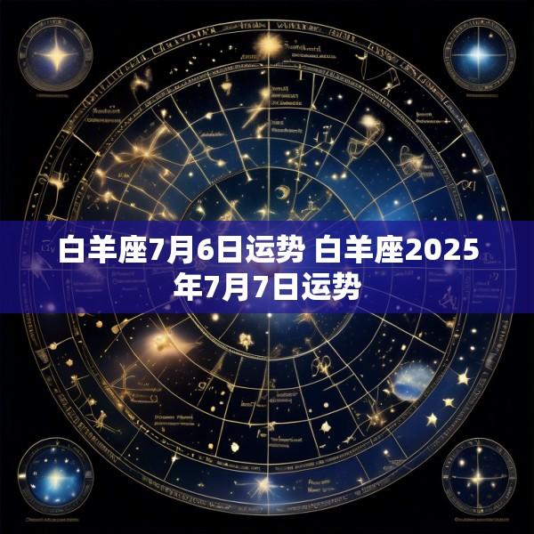 白羊座7月6日运势 白羊座2025年7月7日运势