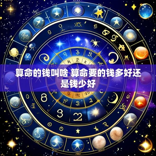 算命的钱叫啥 算命要的钱多好还是钱少好