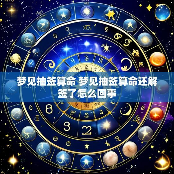 梦见抽签算命 梦见抽签算命还解签了怎么回事