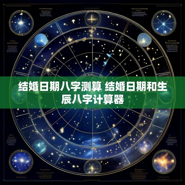 结婚日期八字测算 结婚日期和生辰八字计算器