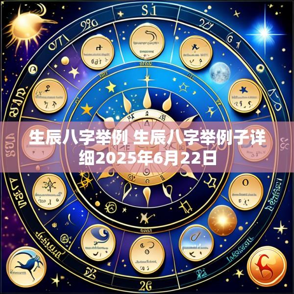 生辰八字举例 生辰八字举例子详细2025年6月22日