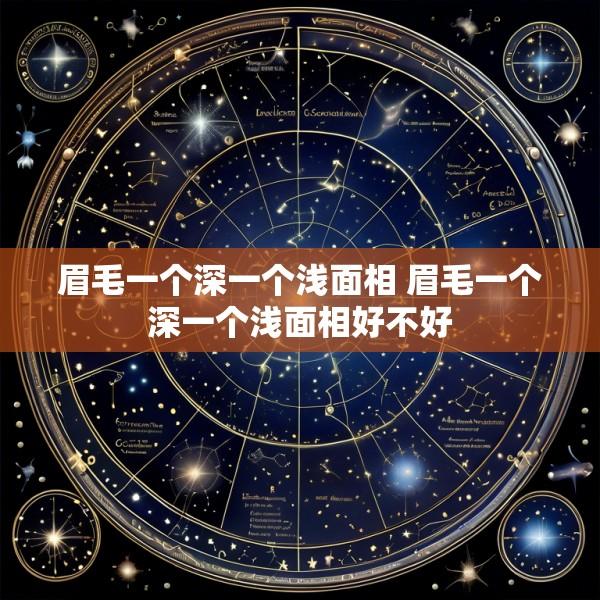 眉毛一个深一个浅面相 眉毛一个深一个浅面相好不好