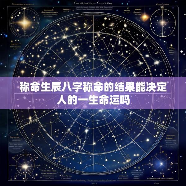 称命生辰八字称命的结果能决定人的一生命运吗