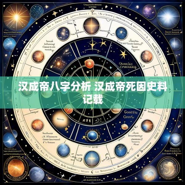 汉成帝八字分析 汉成帝死因史料记载