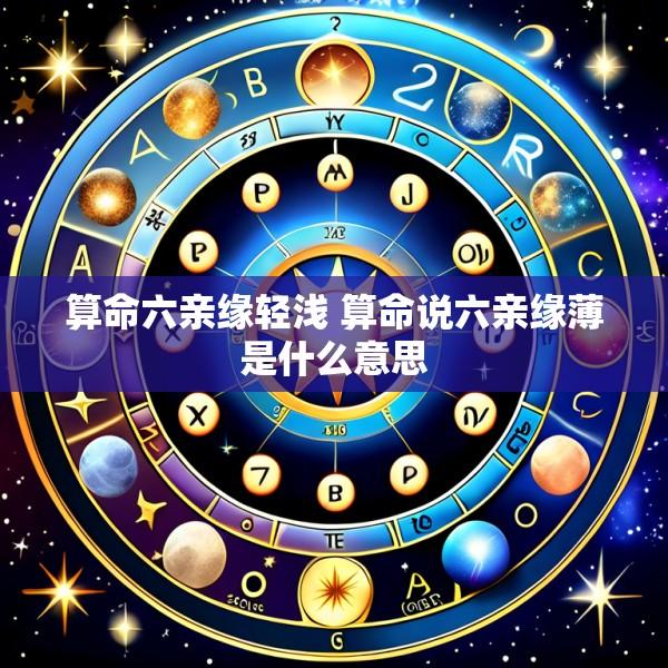 算命六亲缘轻浅 算命说六亲缘薄是什么意思