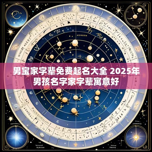 男宝家字辈免费起名大全 2025年男孩名字家字辈寓意好