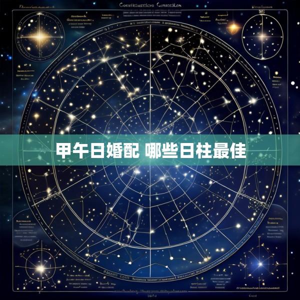 甲午日婚配 哪些日柱最佳