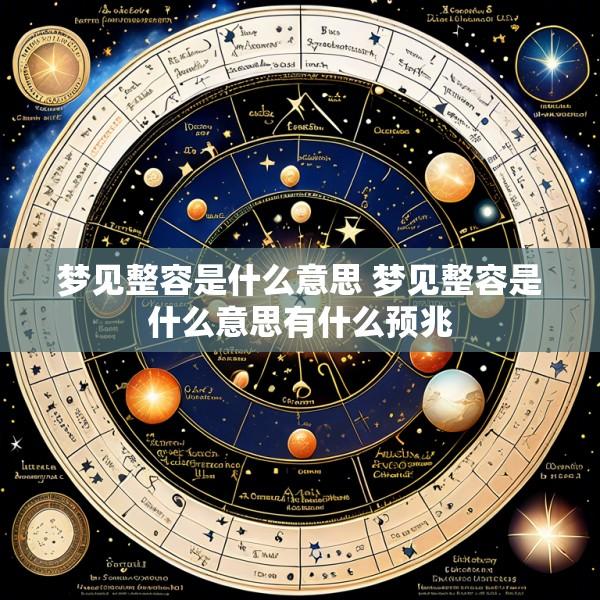 梦见整容是什么意思 梦见整容是什么意思有什么预兆