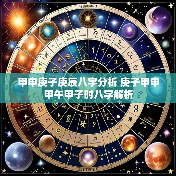 甲申庚子庚辰八字分析 庚子甲申甲午甲子时八字解析