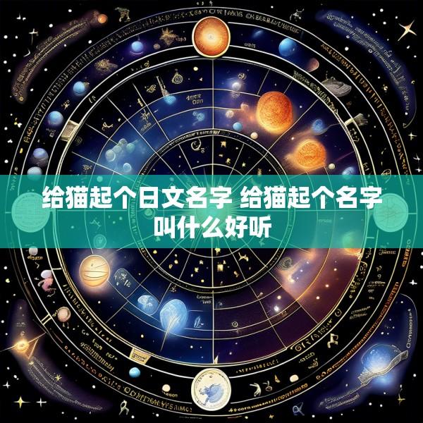 给猫起个日文名字 给猫起个名字叫什么好听