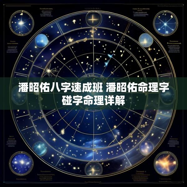 潘昭佑八字速成班 潘昭佑命理字碰字命理详解