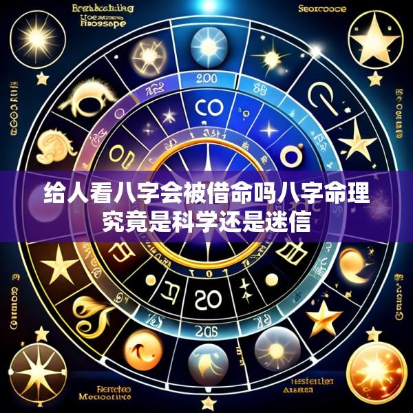 给人看八字会被借命吗八字命理究竟是科学还是迷信