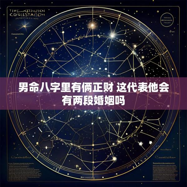 男命八字里有俩正财 这代表他会有两段婚姻吗