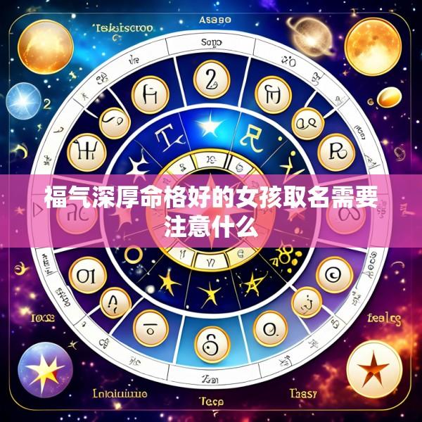 福气深厚命格好的女孩取名需要注意什么