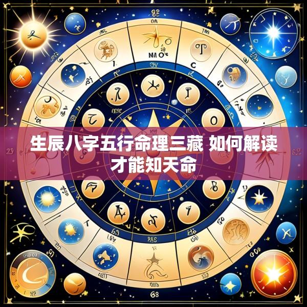 生辰八字五行命理三藏 如何解读才能知天命