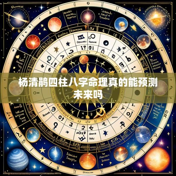 杨清鹃四柱八字命理真的能预测未来吗