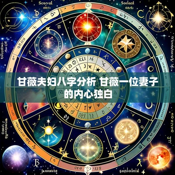 甘薇夫妇八字分析 甘薇一位妻子的内心独白